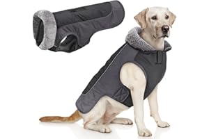 Idepet Hundemantel warme Jacke, wasserdichter Haustiermantel Schneeanzug, reflektierende Winddichte Hundekleidung für kleine mittelgroße Hunde rot schwarz