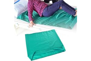 Lunaanda Gleittuch für Bettlägerige, Gleittuch für Betttransfer Patiententransfer Gleittuch Pflege zum Drehen, Bewegen und Positionieren von Älteren Menschen für Krankenhäuser, Hause, 70 x 68cm (Grün)