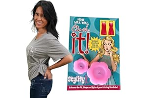 STYLIFYX Cinch It Dress Clips for Back Cinch and Waist - for Dresses, Skirts, Shirts and Shawls - Hidden Clothes Clips Better Than Ugly Metal Clasps for Clothing to Alter The fit for Women, Silicone