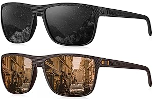 HENGOSEN Sunglasses Mens Polarised, Classic Vintage Sun Glasses, Lightweight Frame UV400 Protection for Driving Fishing Cycling