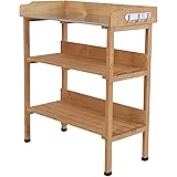 Pflanztisch Gartentisch aus Holz mit Zinkplatte Antikweiß: Amazon.de