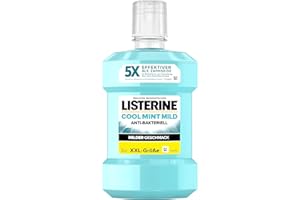 LISTERINE Cool Mint Mild (1000 ml), antybakteryjny płyn do płukania jamy ustnej bez alkoholu o łagodnym smaku, zapewnia długotrwałe uczucie świeżości