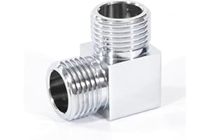 ELEGRIP G1/2" Adattatore per Tubo Flessibile, 2 Vie L per Valvola Angolare, Bracci Doccia, Spruzzatore per WC, Raccordi per Tubi