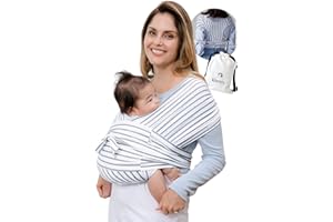 Konny Baby Carrier SoftBreeze Carrier Wrap, Easy to Wear Baby Wrap Carrier, Perfect Essentials Cloths for Newborn Babies up to 44 lbs, (Stripe, 3XL)