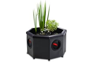 Aquagarden, Affinity Kit completo per laghetto alto con finestre, ottagonale, piscina con gioco d'acqua, tra cui Inpond 5 in 1 2000 pompa dell'acqua e stagno con chiarificatore UV, tre finestre