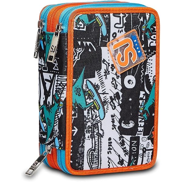 SJ Mäppchen Aus Polyester – Federtasche Für Stifte, 9x22x5,5 Cm, Italienisches Design, Für Schule & Büro