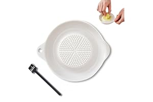 VIDSMOW Râpe À Gingembre En Céramique, 10,8 X 9 X 2 cm, Design À Petites Dents, Multifonction, Râpe Multifonction Manuelle En Porcelaine Passe Au Micro-Ondes Et Lave Vaisselle