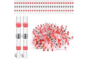 Raheem Lötverbinder mit Schrumpfschlauch 150 Stück Wasserdichte Kabelverbinder Isoliert Lötverbinder Set AWG22-18 für KFZ, Schiffbau, Elektronikindustrie