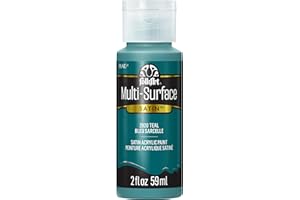 FolkArt Multi-Surface Satin Acrylic Paint, Teal, 59 ml (Pack of 1)