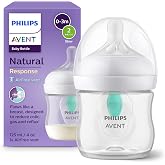 Philips Avent Biber&oacute;n Natural Response: biber&oacute;n de 125 ml con sistema AirFree, sin BPA, para reci&eacute;n nacidos a partir de 0 mes