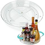 Skupro Organizzatore per Giradischi Lazy Susan, Portaspezie Rotante, Organizzatore per ripiano per armadietto Trasparente, Va