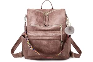 Puwuzixi Women Backpack Waterproof Anti-Theft Lightweight PU Fashion Travel Multipurpose Convertible Purse Shoulder Bag Handbag Backpack