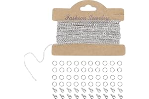 SEYOO 33 Feet Silver Plated Cable Chain Necklace with 40 Jump Rings and 20 Lobster Clasps, Stainless Steel Chains for Pendant Jewelry Making (1.5 mm)