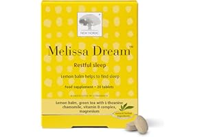 NEW NORDIC LTD New Nordic Melissa Dream - Melatonin-Free Natural Sleep Aid & Insomnia Relief for Adults - Magnesium & Chamomile - 20 Herbal Sleeping Tablets