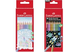 Faber-Castell 205068 - Juego de lápices de colores metálicos y pastel, 20 piezas, irrompibles, para niños y adultos