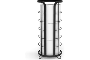 BROOKSTONE, Trending Black Toilet Paper Holder, Freestanding Bathroom Tissue Organizer, Minimalistic Storage Solution, Modern & Stylish Design [Holds MEGA Rolls]
