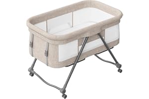 UBRAVOO Grab-and-go Lettino da Viaggio, Culla Neonato con materasso e Ruote, 2 in 1 Lettino Bambino | Culla a Dondolo Trasformabile, Bravo Basic-Cachi