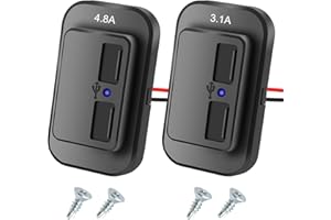 GUBCUB 12V USB Outlet, RV USB Outlet Car Charger, RV Dual USB Port 12V-24V Female Panel Mount for Cars Bus Boat Automotive Marine ATV Truck Golf Cart(3.1A & 4.8A)