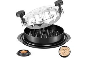ZEPHYRHOME Desmenuzador de Carne Manual,Trituradora de Pollo y Cerdo con transparente Asas y Base Antideslizante,trituradora de alimentos,Lavable en Lavavajillas,Ideal para Ensaladas y Pulled Pork (Negro,20cm)