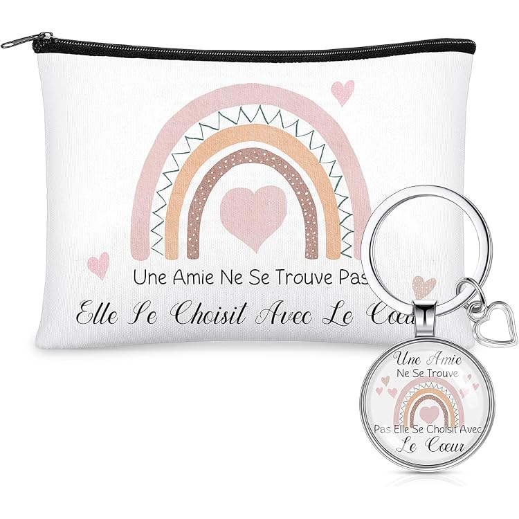 Cadeau Motivation Femme - Lot 3 Pièces : Trousse, Sac Toile Et Porte-Clés Avec Message Encouragement