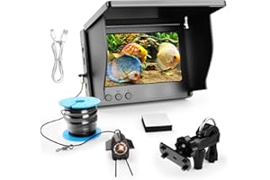 comeder Underwater Fishing Camera, 5000mAh Battery Fish Finder Camera Waterproof with 4.3 Inch IPS Display and 30M Cable, 220° Wide Angle Night Vision for Ice, River and Boat Fishing