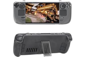 通用 JOYTORN Steam Deck Protective Case, The Deck Accessories Protector Cover Hard Case with Kickstand for Valve Steam Deck- Crystal
