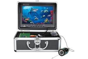 MOUNTAINONE Telecamera Subacquea da Pesca DVR Monitor LCD da 7 Pollici HD 1080P Telecamera Subacquea 15M Ecoscandaglio da Pesca per Pesca su Ghiaccio, Lago e Barca