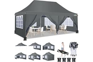 ‎COBIZI 3x6m Pavillon, COBIZI Faltpavillon 3x6 Wasserdicht Stabil mit 6 Seitenteilen,Upgrade-Hochdach und Tragetasche, Gartenpavillon Partyzelt für Garten, Party, Festival, Hochzeit, UV80+