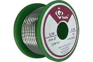 Q TOOLS Q-tools® 100 g d'étain à souder avec flux | Étain à souder 1,5 mm | Fil à souder | Fil à souder sans plomb | Fil à souder 1,5 mm | Livraison le même jour ouvrable depuis l'Allemagne |