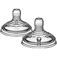 Tommee Tippee Closer to Nature Drinking Vacuum Cleaner, Naturally Shaped with Anti-Oil Valve, Soft Silicone, Variable Milk Flow, from 0 Months, Set of 2