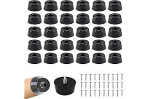 RUMGUG 30 gumowych nóżek do przykręcania, podkładki meblowe do ochrony mebli i krzeseł. Gumowe podkładki silikonowe antypoślizgowe i ochraniacze podłóg ze śrubami do montażu