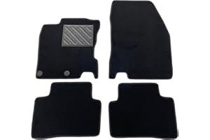 MTC AUTOMOTIVE Fußmatten für Nissan Qashqai II J11 ab 2014-2021, passgenau, rutschfest, Absatzschoner aus verstärktem Gummi, Befestigungsknöpfe, Schwarz