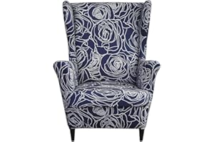 Meigeh Ohrensesselbezüge sesselbezüge für ohrensessel Bedruckte Ohrensesselbezüge Sesselhusse Ohrensessel für Wohnzimmer 2 Teile Konvention