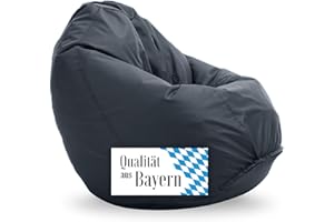 ‎BRUNI Bruni Sitzsack Classico L in Grau – XXL Sitzsack für Erwachsene mit Innensack, Abnehmbarer Bezug, lebensmittelechte EPS-Perlen als Bean-Bag-Füllung, aus Deutschland