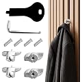 VYZUTR 4 Pièces Crochet pour Panneau Acoustique Bois sans Perçage, Fixation pour Panneau Tasseau Bois, Attache Cadre et Tableau Métal pour Fente de 13-15mm, Support Mural Argenté, Charge 10kg