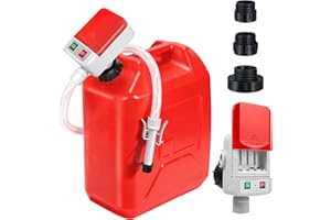 ‎IPALAMILA Kraftstoffpumpe mit Auto-Stopp-Sensor, 2.4GPM– Dieselpumpe & Benzinpumpe für Kanister, Öl und Wasser – Mit flexiblem Schlauch für Traktor, Generator, Rasenmäher mit 3 Adaptergrößen