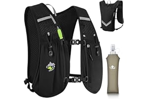 Charmofun Sac Hydratation Running, Gilet Hydratation Running Femme Homme, Gilet Trail Sac à Dos Léger et Respirant, Sac à Dos Réglable