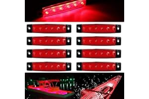 CBJEHIFEY 8 Feux de Navigation Marins arrière LED 12V Feux de sécurité étanche (Rouge)