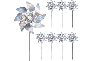 XIONGHONGLONG Repellente per uccelli,Decorazione da giardino repellente per uccelli,Anti-uccelli per proteggere il giardino,Spavento riflettente degli uccelli,Anti-uccelli riflettenti,Mulino a vento di