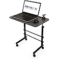 PRIVILON GLOBAL Engineered Wood Height Adjustable Multipurpose Table For Study, Laptop Table, Portable For Office, Work From Home, Classroom (Black Table With Black Leh)
