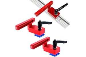 Nizirioo 2 Pezzi 30 Tipo Mitra Traccia Stop, T-Track Stop, 30 Tipo Mitra Track Stop 30 Tipo Mitra Traccia Traccia Stop T Slot Fisso Limitatore Lavorazione Lega Di Alluminio Strumenti Manuali Fai-Da-Te