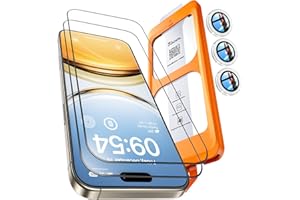 TOCOL 2+1 Verre Trempé pour iPhone 16 Pro avec Protection Objectif, Dépoussiérage Automatique, Sans Bulles Dureté 9H Couverture Complète Protection, Coques de Téléphone Compatibles, Transparent