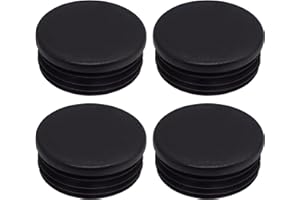 SKIR'CO Lot de 4 embouts de tubes ronds de 60 mm, bouchons de poteau de clôture en plastique noir, bouchons de tuyau, noir RAL 9005