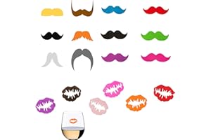 YAVO-EU Glasmarker, 18pcs Weinglas Mark Silikon Wiederverwendbare Glasmarkierer Drinking Buddies Cocktail