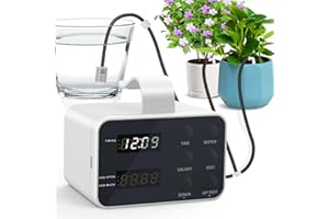 PlayDen Automatische Bewässerung Indoor, Wiederaufladbares Bewässerungssystem für 15 Pflanzen, Programmierbarer Wassertimer, Urlaub Tropfbewässerung Set für Zimmerpflanzen & Balkon