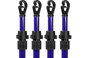 SASONS® 4 X HEAVY DUTY TELESCOPIC CLOTHESLINE SUPPORT POLE WASHING LINE ADJUSTABLE PROP HOME GARDEN CLOTHING LINE LAUNDRY SUPPORT EXTENDABLE 2.4m/7.87Ft