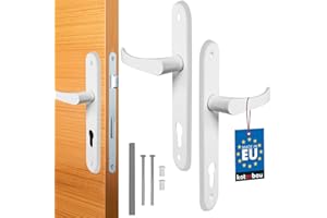 KOTARBAU® Poignée de Porte 90 mm Gauche Droite pour Cylindre Profilé Aluminium Ensemble de Porte Blanc Ferrure de Porte Porte de Chambre