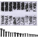 Kissral 500 Pièces Vis pour Lunettes Tete Ronde Kit de Vis pour Ordinateur Portable Universel M1.2 M1.4 M2 Noir
