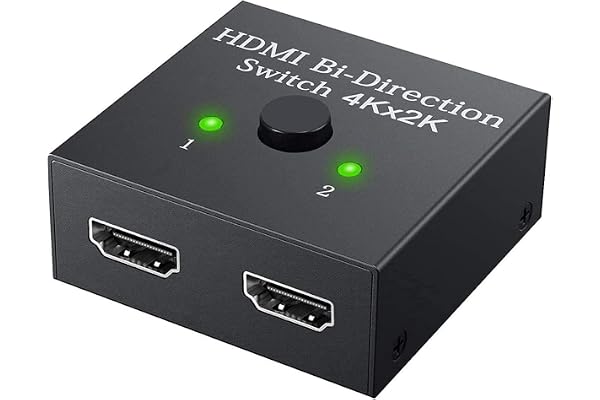 Sounce HDMI Switch 2 in 1 Out 4K 60hz HDMI Switcher 2 Port, Bi-Directional HDMI Switch Splitter 2 x 1/1 x 2, No Power Required, Sharing HD Video, PC Gaming Accessories