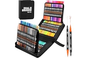 ‎GELANTY Gelanty Dual Brush Pens Set, 100 Farben Filzstifte Dicke und Dünne Pens Fineliner Set Aquarell Farben für Handlettering, Bullet Journal, Malbücher, Manga, Kalligraphie Stifte für Kinder und Erwachsene